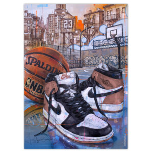 nike air jordan 1 basketball rust pink art print