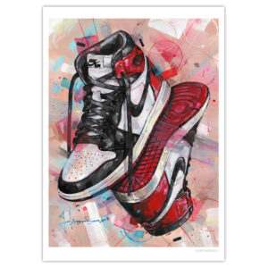 nike air jordan 1 upside down banned bred art print (kopie)