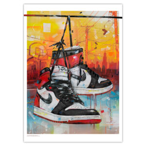 nike air jordan 1 powerlines banned bred art print (kopie)