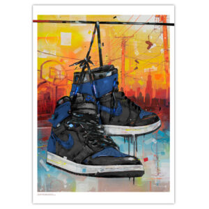 nike air jordan 1 powerlines banned bred art print (kopie)