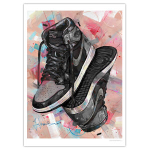 nike air jordan 1 upside down banned bred art print (kopie)