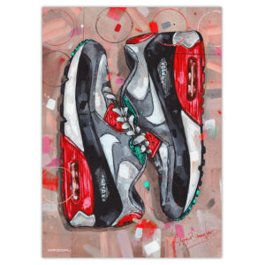 nike air max 90 sideways pink art print (kopie)