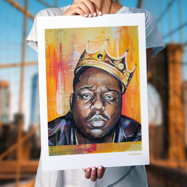 The Notorious B.I.G. with crown art prints -