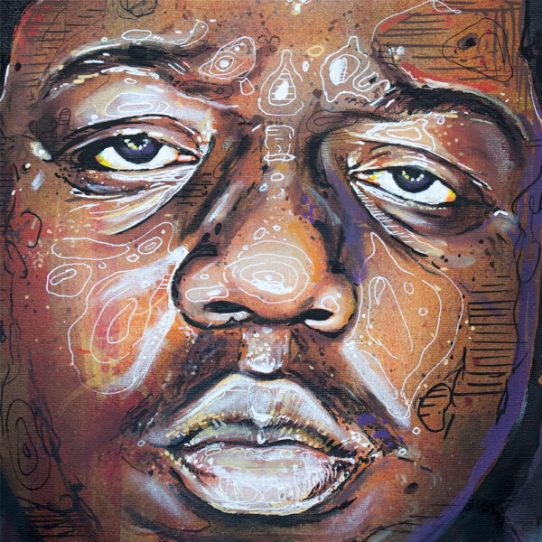 The Notorious B.I.G. with crown art prints -
