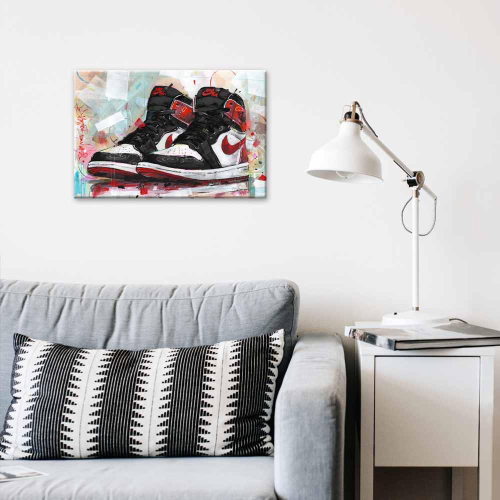 nike air jordan 1 track red sneaker canvas prints nike air jordan 1 track red sneaker canvas prints