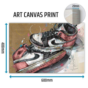 air jordan 1 rust pink sneaker canvas art prints