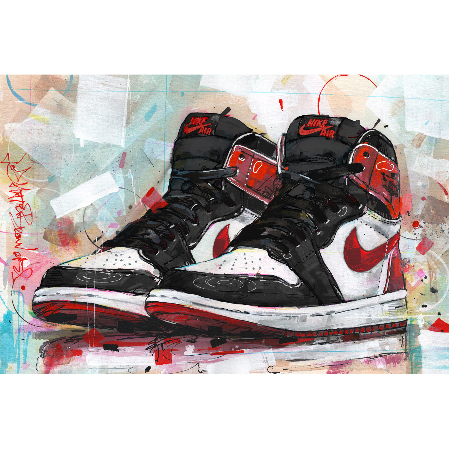 nike air jordan 1 track red sneaker canvas prints nike air jordan 1 track red sneaker canvas prints
