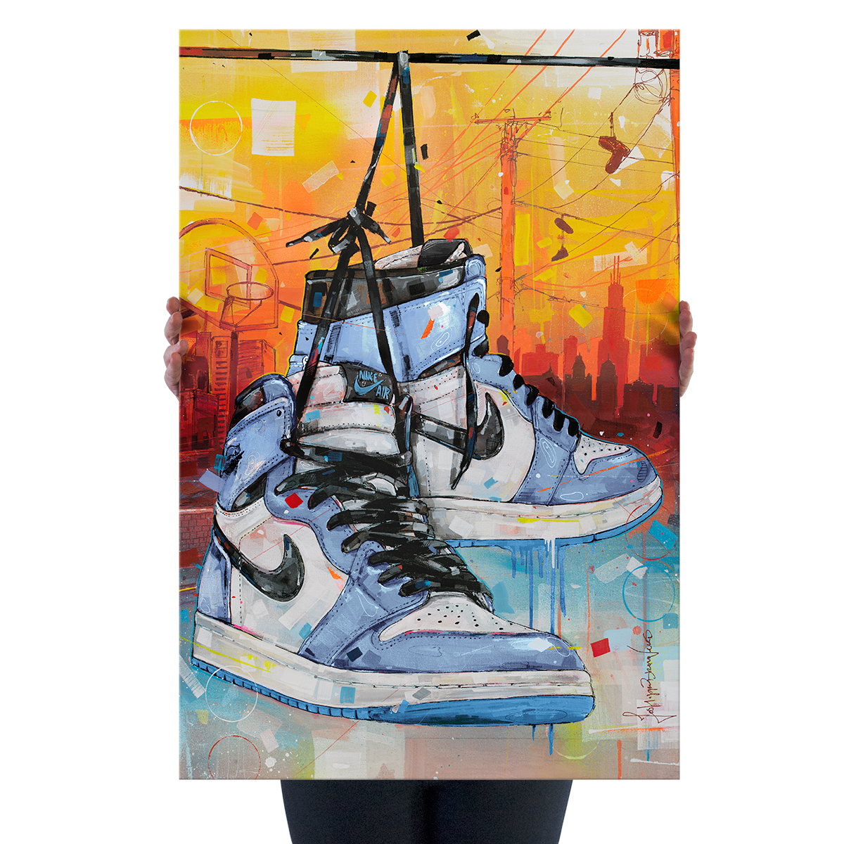 air jordan 1 university blue 'powerlines' canvas print air jordan 1 university blue 'powerlines' canvas print