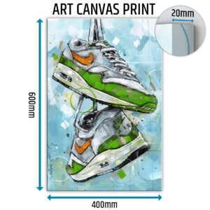 nike air max 1 green sneaker canvas prints