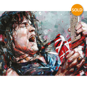 eddie van halen portrait painting 40 x 30 cm