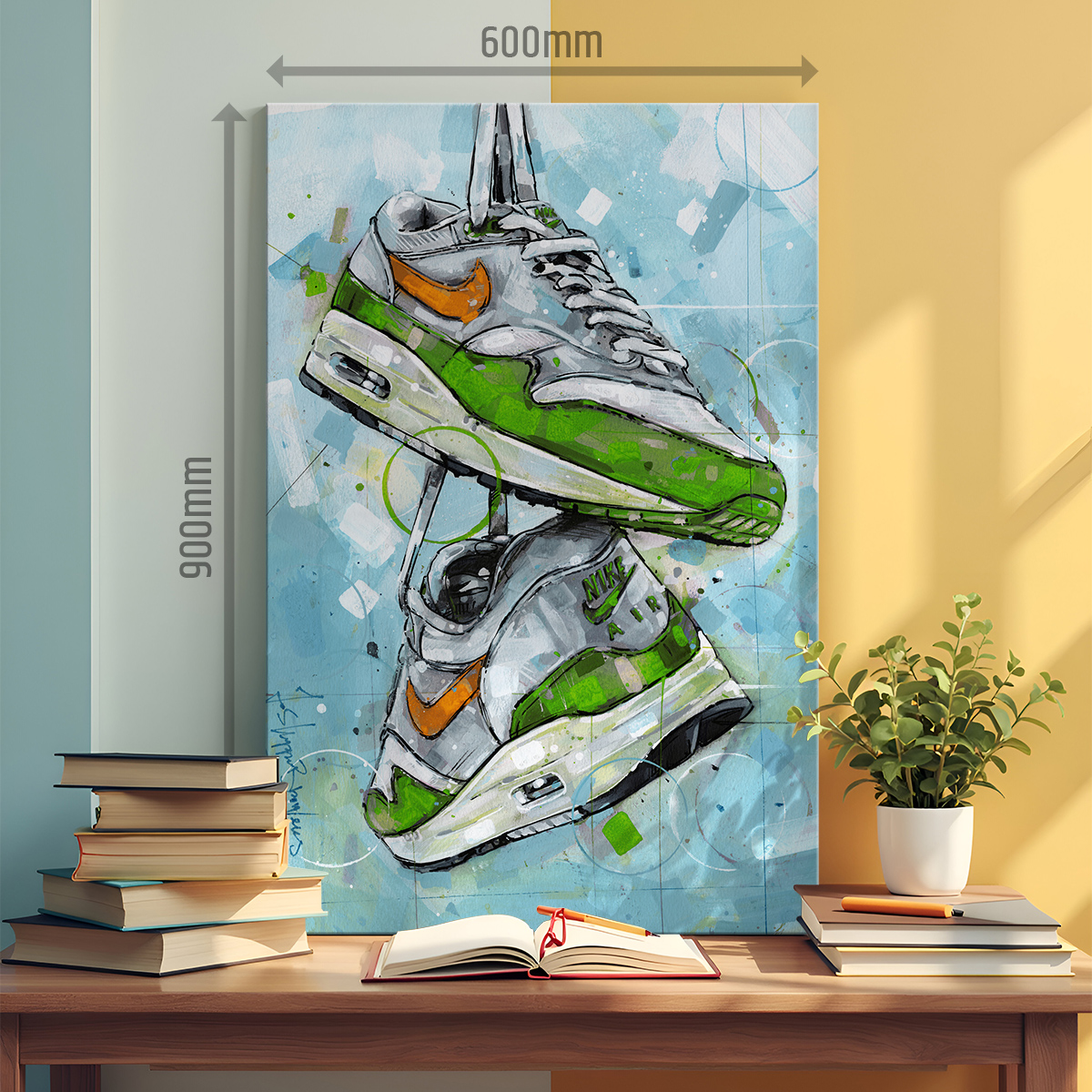nike air max 1 green sneaker canvas prints nike air max 1 green sneaker canvas prints
