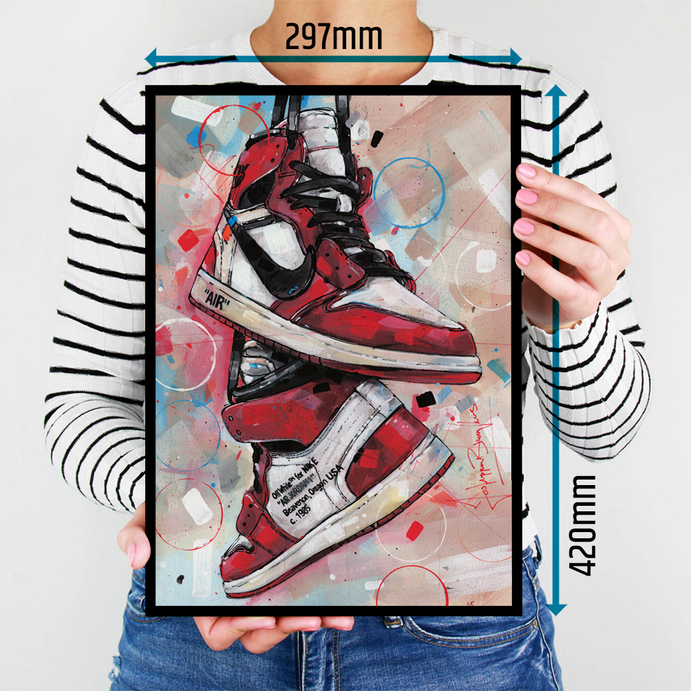 nike air jordan 1 off white chicago painting 29,7x42 cm nike air jordan 1 off white chicago painting 29,7x42 cm