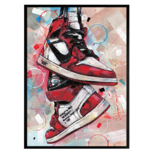 nike air jordan 1 off white chicago painting 29,7x42 cm