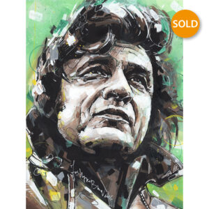 johnny cash legend painting 30 x 40 cm