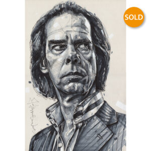 nick cave portrait illustration 28x42 cm