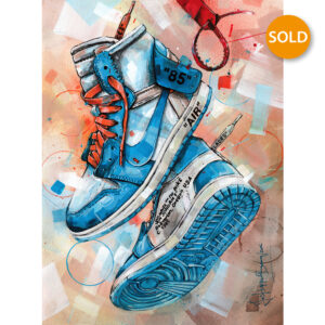 air jordan 1 off white university blue painting 30x40cm