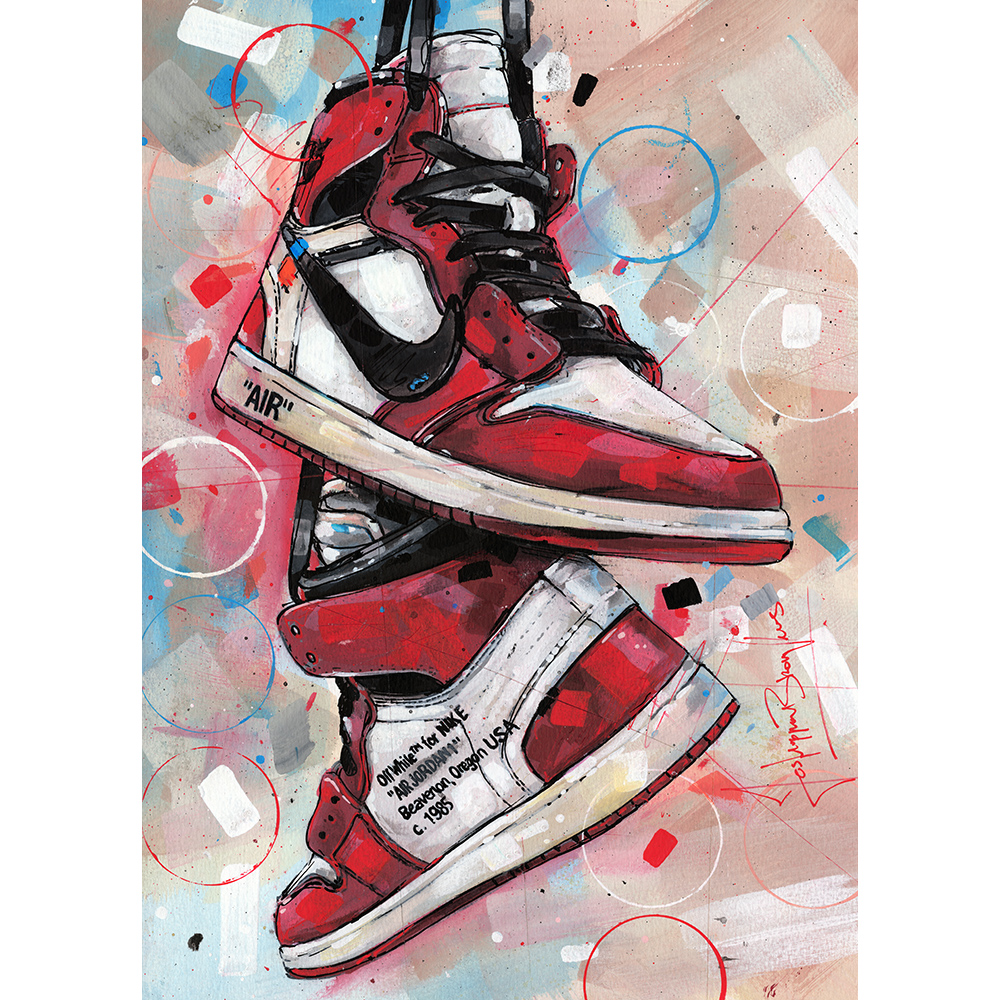 nike air jordan 1 off white chicago painting 29,7x42 cm nike air jordan 1 off white chicago painting 29,7x42 cm