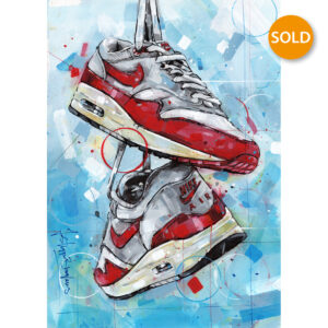 nike air max 1 og red painting 29,7x42 cm