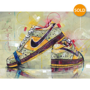 nike dunk low yellow lobster painting 40x30cm