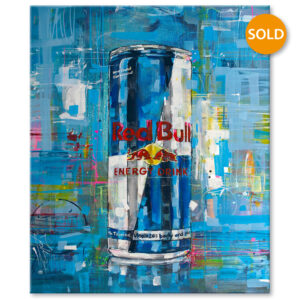 red bull energy drink painting 50 x 60 cm